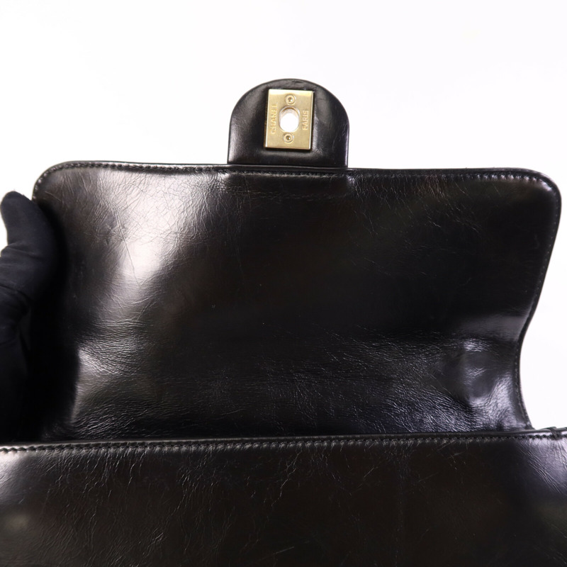 CHANEL 牛皮皮革Chain Shoulder Bag金扣鏈帶肩背袋-13