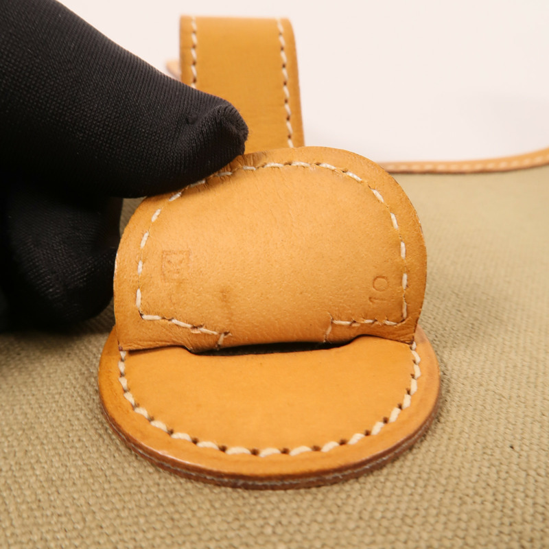 HERMES 帆布Evelyne PM銀扣肩背袋-12