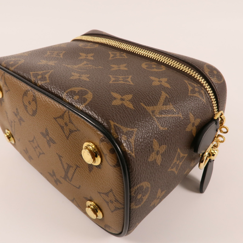 LOUIS VUITTON Monogram Reverse Vanity PM金扣手挽肩背兩用袋-4