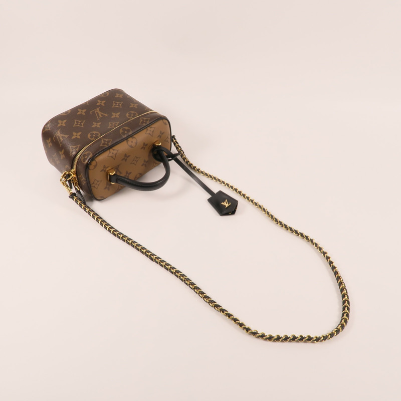 LOUIS VUITTON Monogram Reverse Vanity PM金扣手挽肩背兩用袋-8