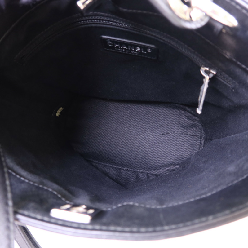 CHANEL 牛皮皮革2 Way Bucket Shoulder銀扣手挽肩背兩用袋-5