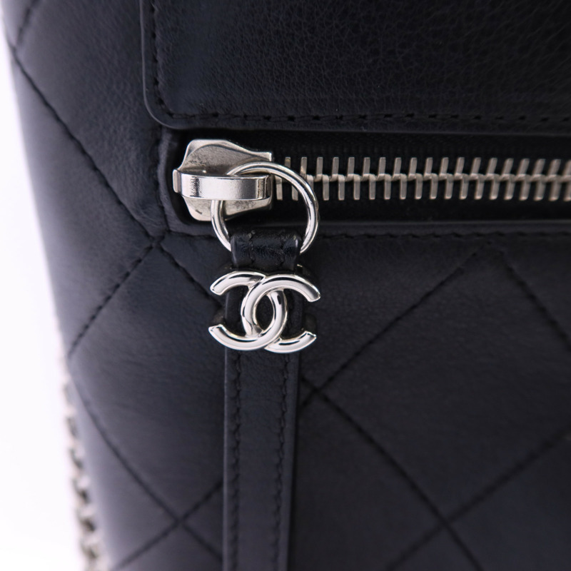 CHANEL 牛皮皮革2 Way Bucket Shoulder銀扣手挽肩背兩用袋-9