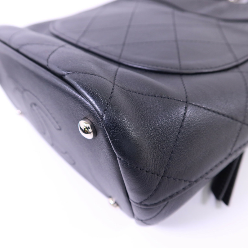 CHANEL 牛皮皮革2 Way Bucket Shoulder銀扣手挽肩背兩用袋-14