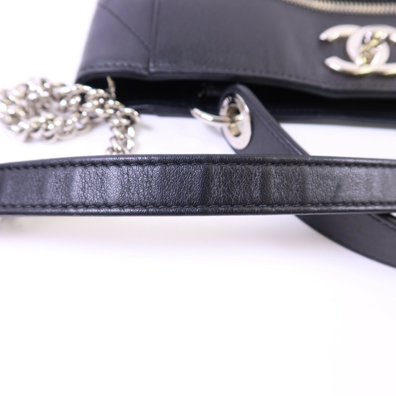 CHANEL 牛皮皮革2 Way Bucket Shoulder銀扣手挽肩背兩用袋-16