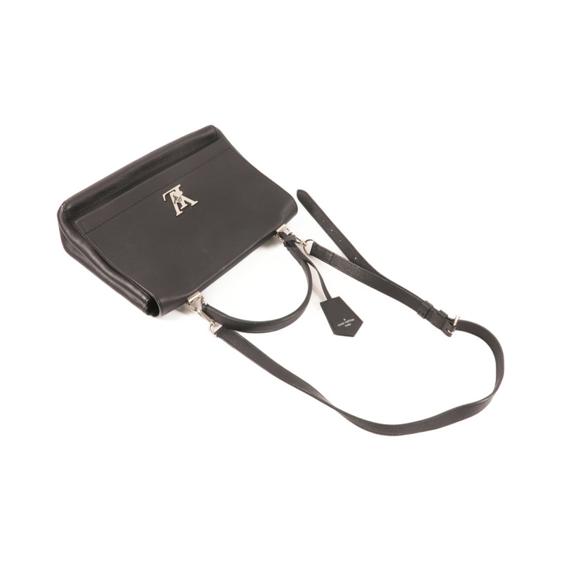 LOUIS VUITTON 牛皮皮革Lock Me II銀扣手挽肩背兩用袋-10