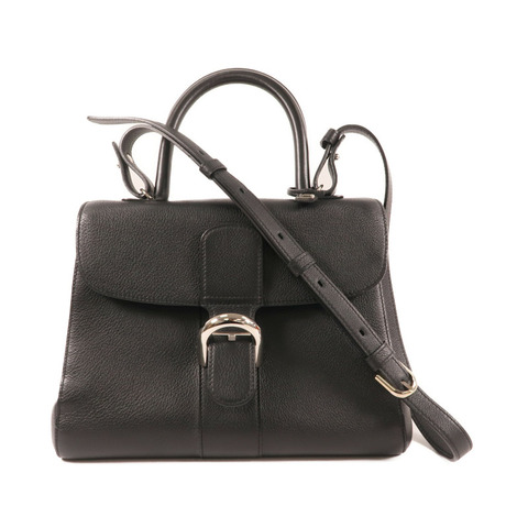 Delvaux 牛皮皮革Brilllant MM銀扣手挽肩背兩用袋