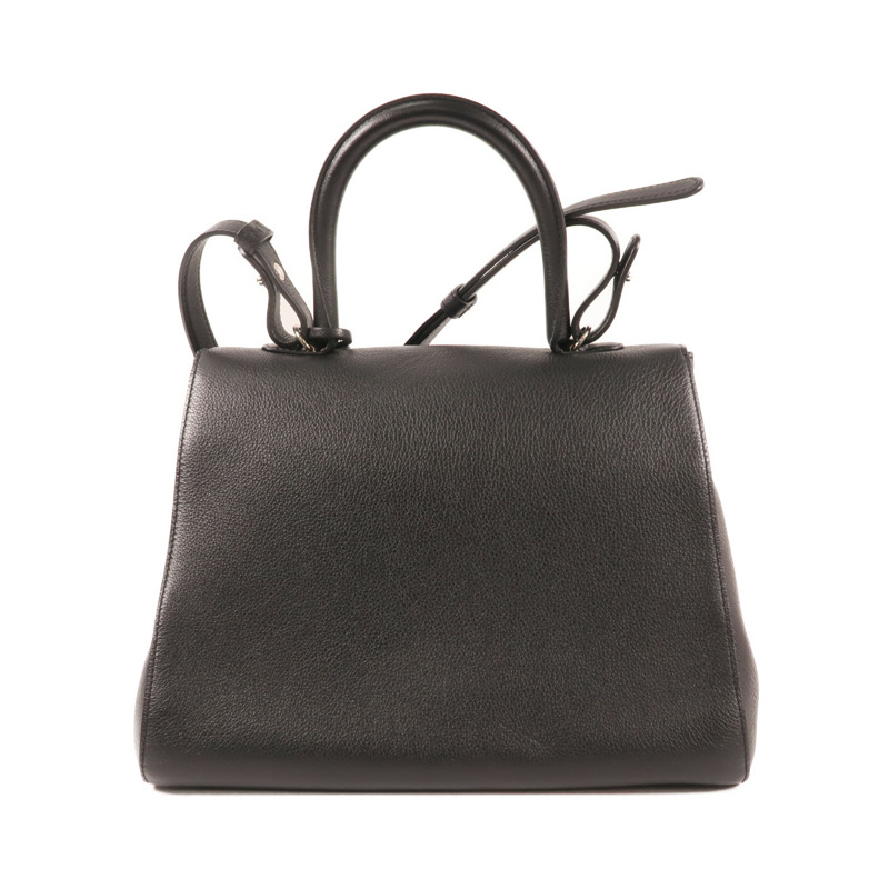 Delvaux 牛皮皮革Brilllant MM銀扣手挽肩背兩用袋-1