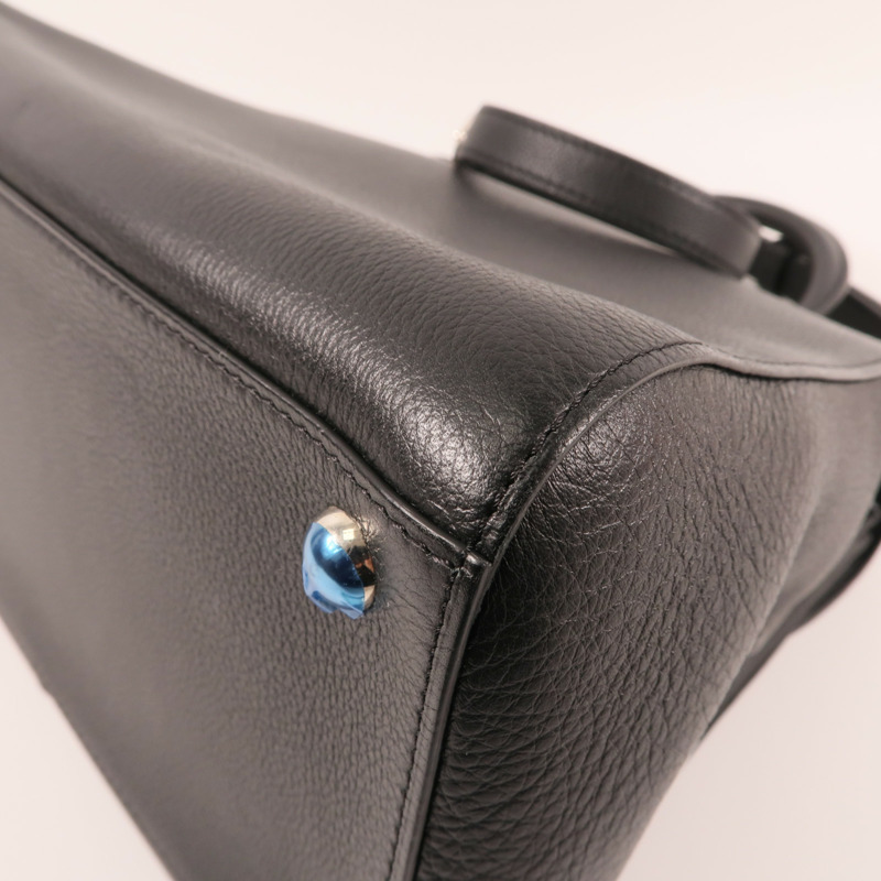 Delvaux 牛皮皮革Brilllant MM銀扣手挽肩背兩用袋-4