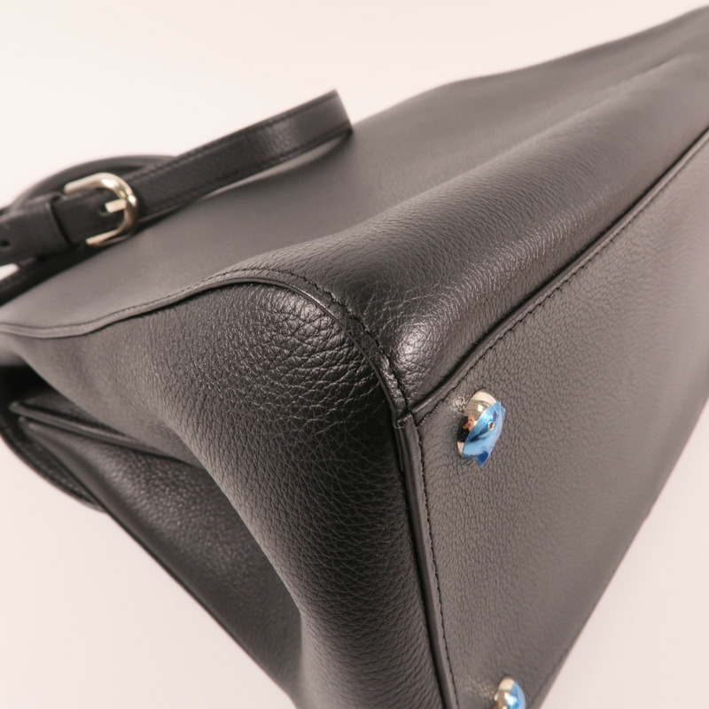 Delvaux 牛皮皮革Brilllant MM銀扣手挽肩背兩用袋-5