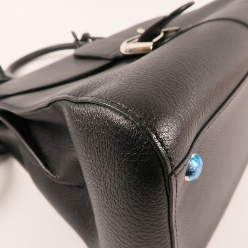 Delvaux 牛皮皮革Brilllant MM銀扣手挽肩背兩用袋-7