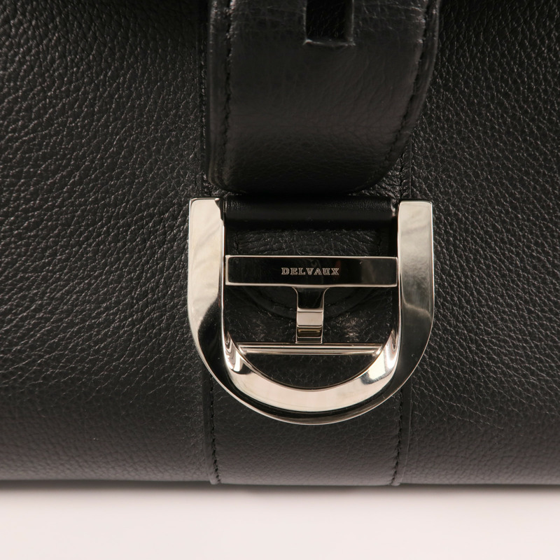 Delvaux 牛皮皮革Brilllant MM銀扣手挽肩背兩用袋-9