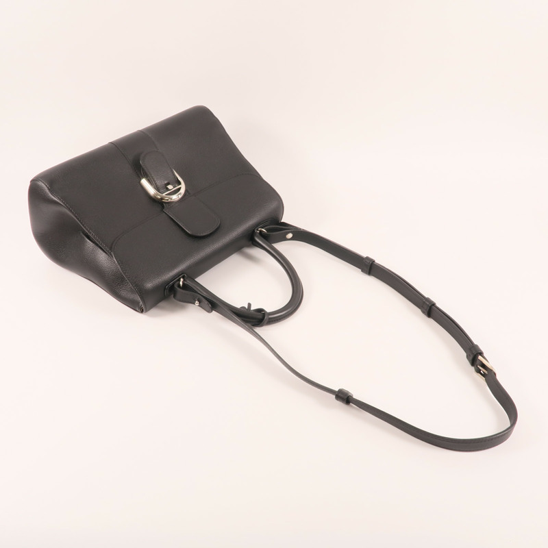 Delvaux 牛皮皮革Brilllant MM銀扣手挽肩背兩用袋-10