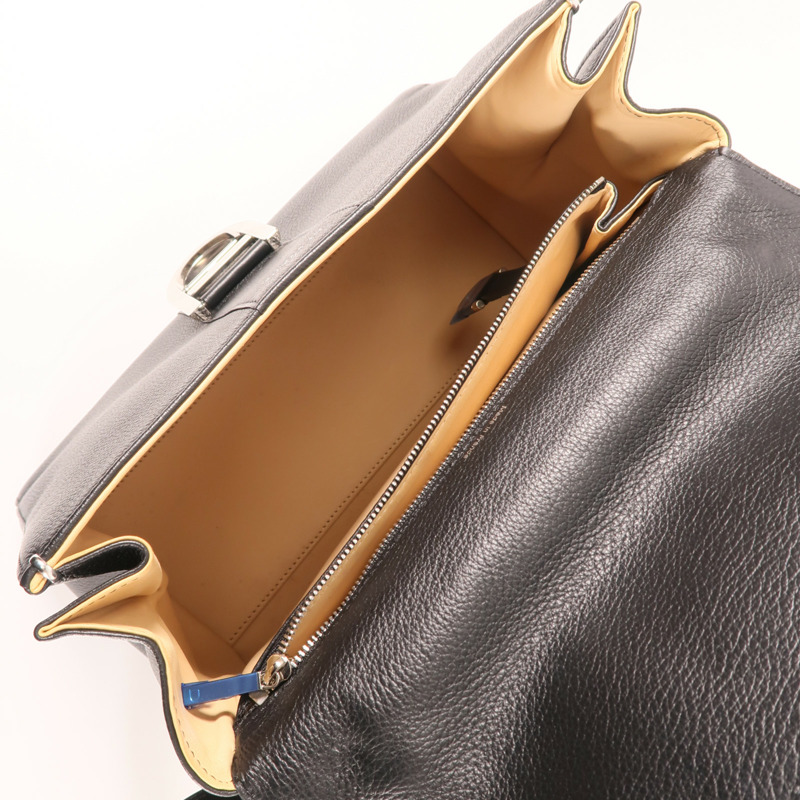 Delvaux 牛皮皮革Brilllant MM銀扣手挽肩背兩用袋-13