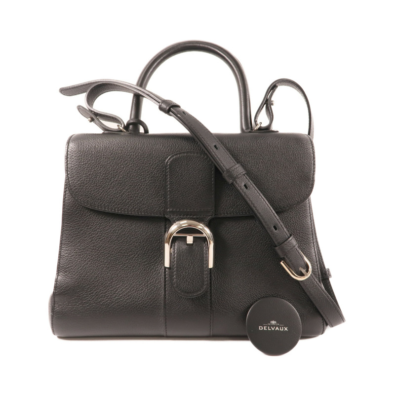 Delvaux 牛皮皮革Brilllant MM銀扣手挽肩背兩用袋-18