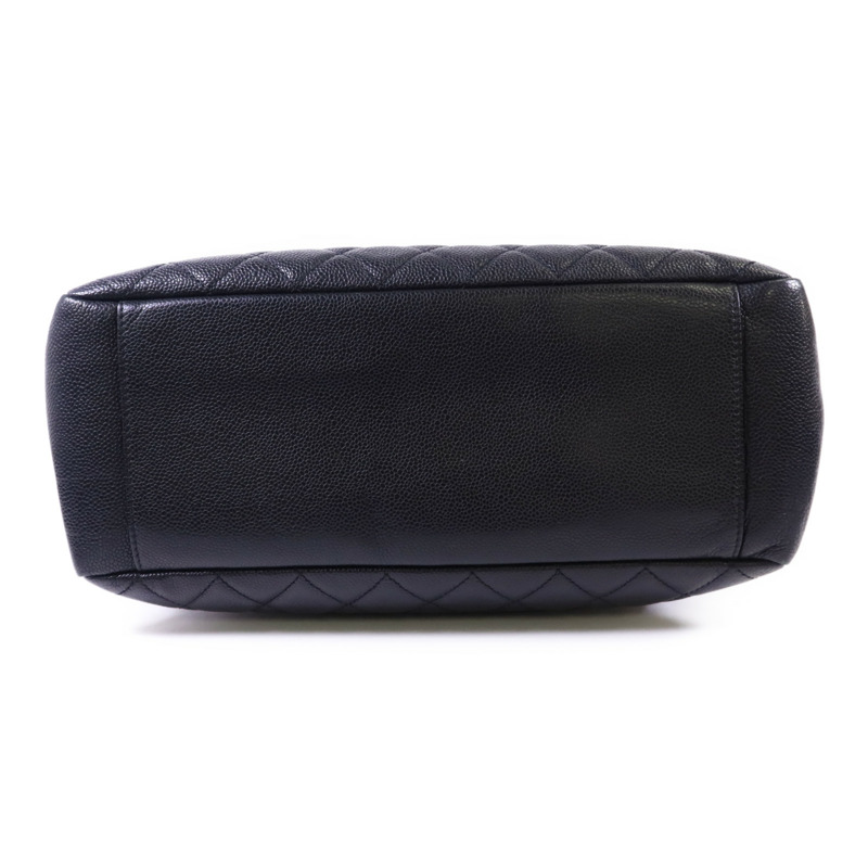 CHANEL 牛皮皮革GST Grand Shopping Tote Bag銀扣鏈帶肩背袋-3