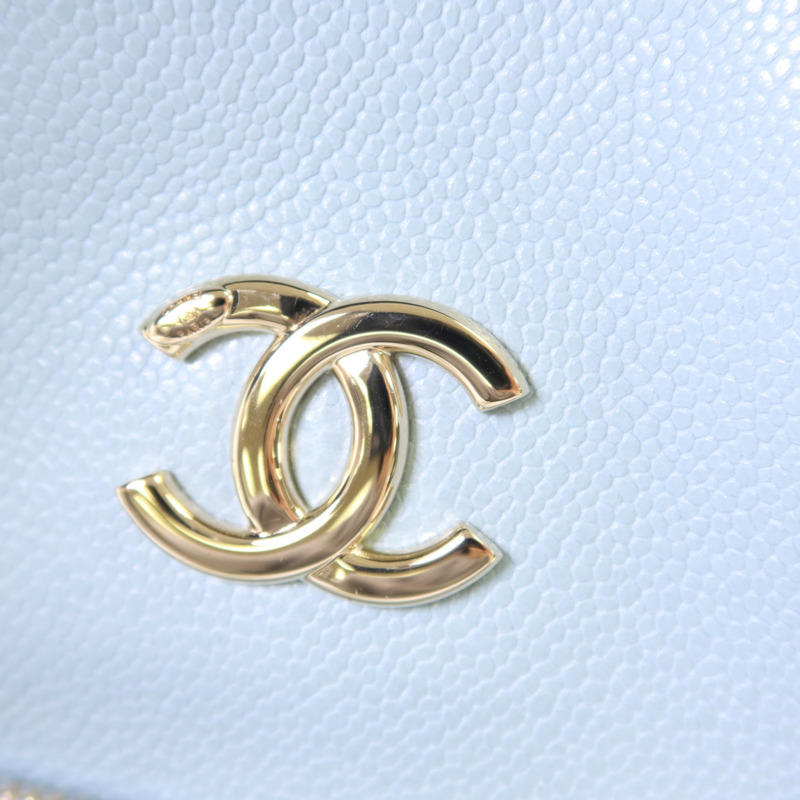 CHANEL 牛皮皮革Bucket Bag金扣鏈帶肩背袋-8