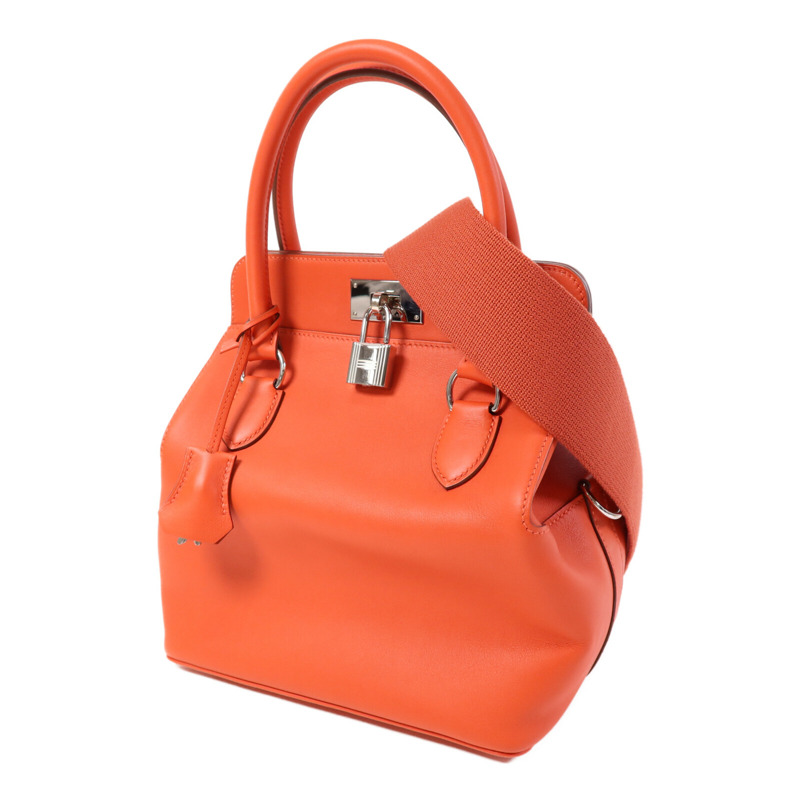 HERMES Swift皮革Tool Box 20銀扣手挽肩背兩用袋-2