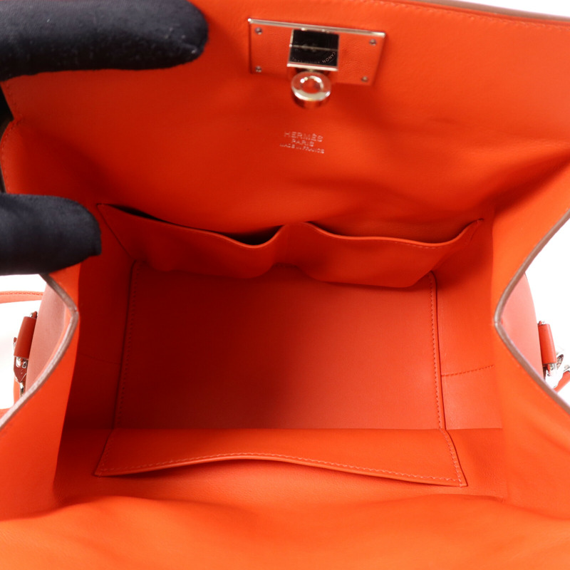 HERMES Swift皮革Tool Box 20銀扣手挽肩背兩用袋-4
