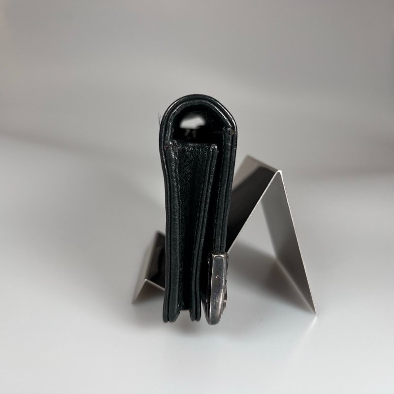 Chrome Hearts 黑皮革鐵牌對開長夾-3