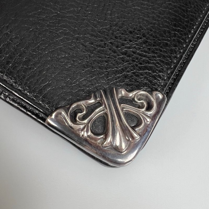 Chrome Hearts 黑皮革鐵牌對開長夾-8