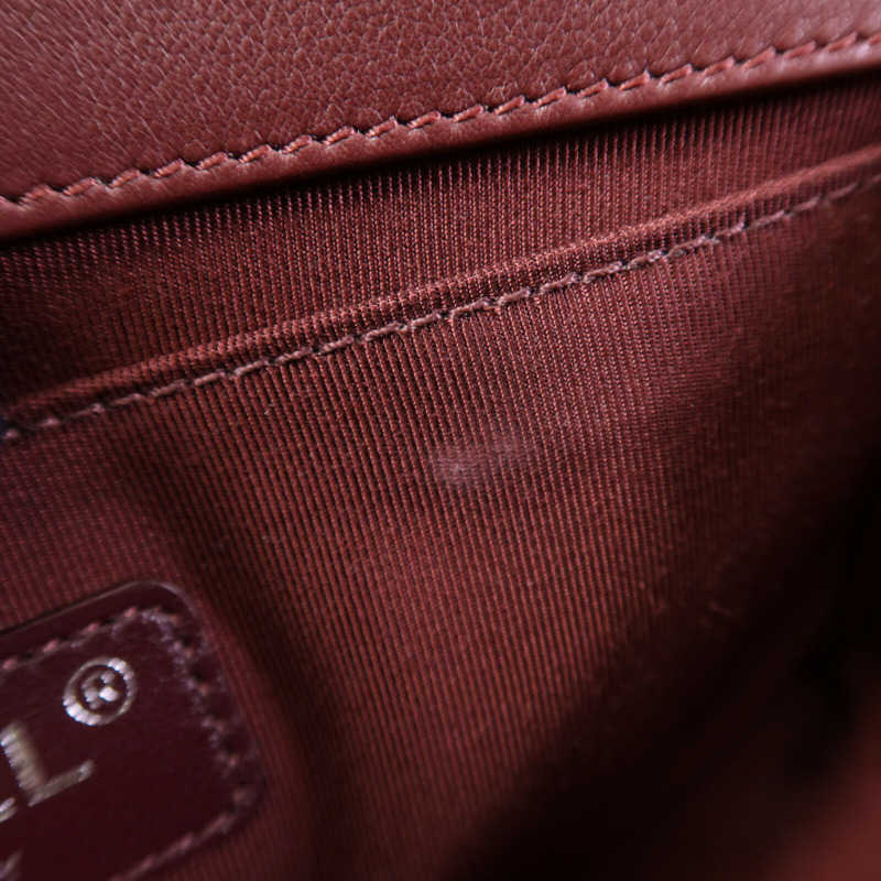 CHANEL 天鵝絨Boy 25銀扣鏈帶肩背袋-15