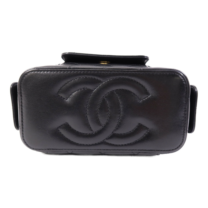 CHANEL 羊皮皮革Vanity Case金扣鏈帶肩背袋-3