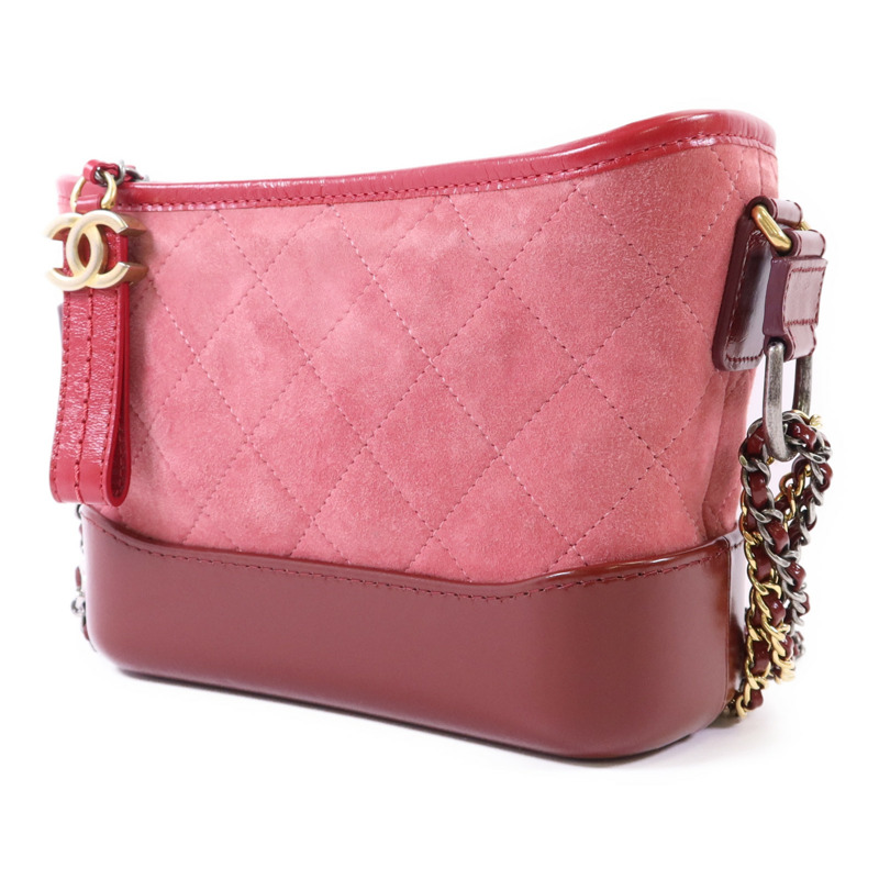 CHANEL 牛皮皮革/麂皮皮革Gabrielle Small鏈帶肩背袋-2