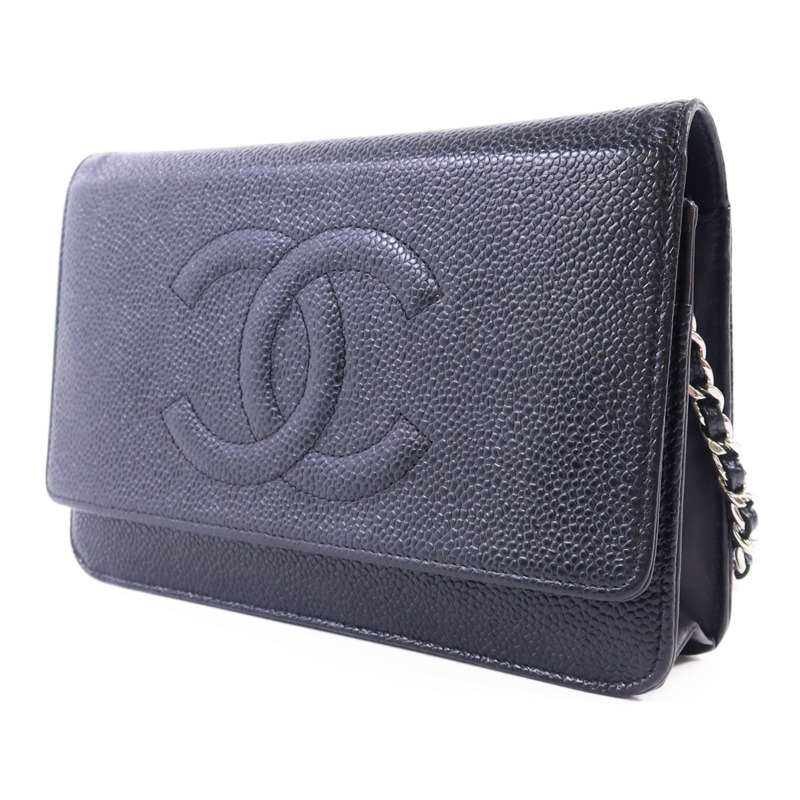 CHANEL 牛皮皮革WOC Wallet On Chain銀扣鏈帶肩背袋-2