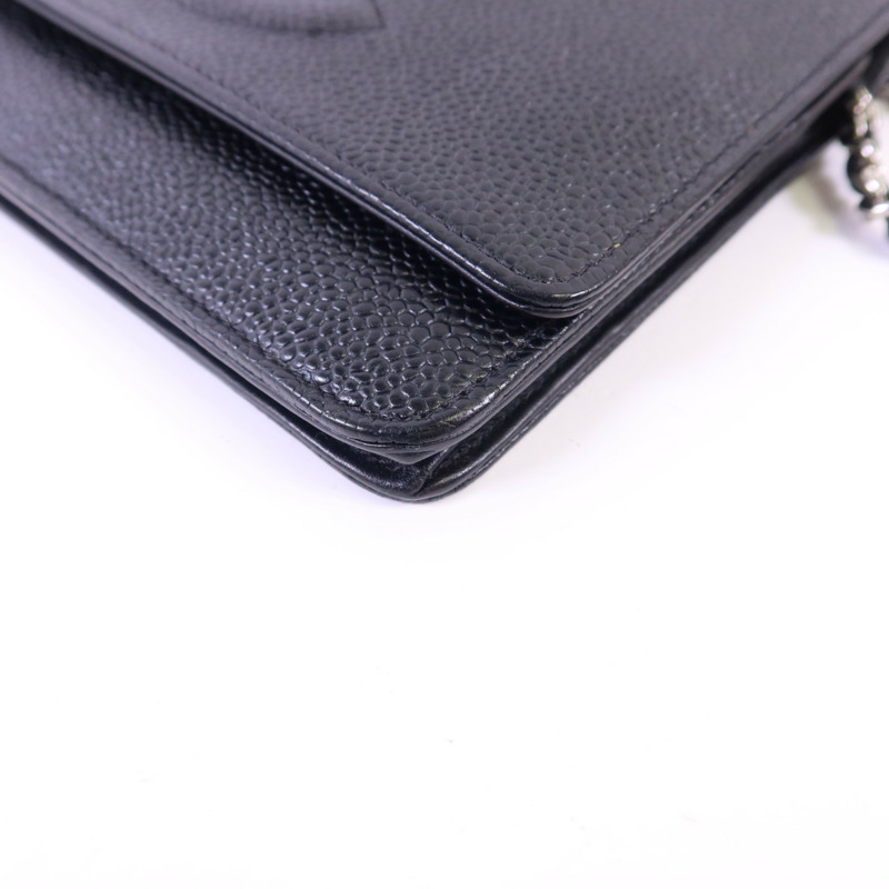 CHANEL 牛皮皮革WOC Wallet On Chain銀扣鏈帶肩背袋-12