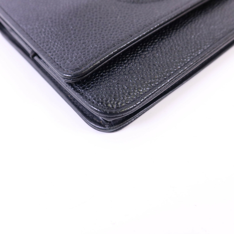 CHANEL 牛皮皮革WOC Wallet On Chain銀扣鏈帶肩背袋-13