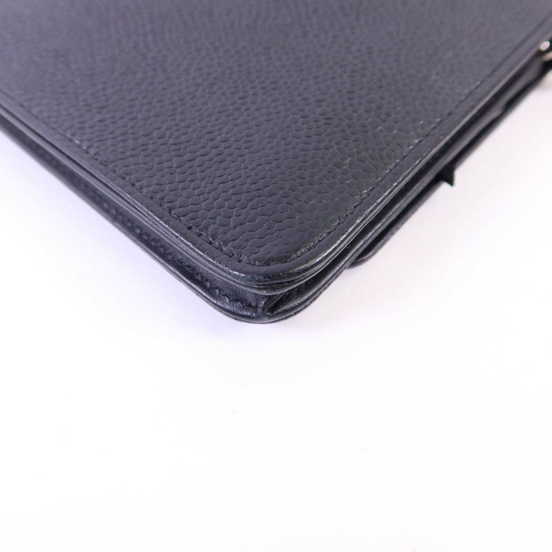 CHANEL 牛皮皮革WOC Wallet On Chain銀扣鏈帶肩背袋-14