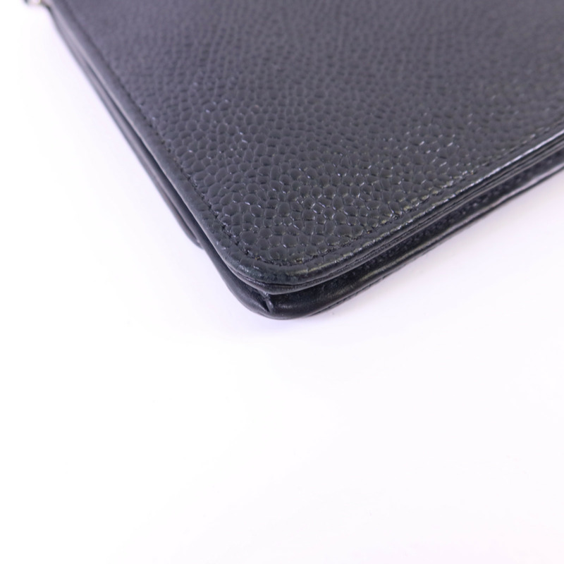 CHANEL 牛皮皮革WOC Wallet On Chain銀扣鏈帶肩背袋-15