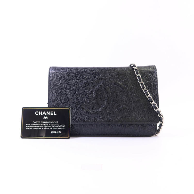 CHANEL 牛皮皮革WOC Wallet On Chain銀扣鏈帶肩背袋-20