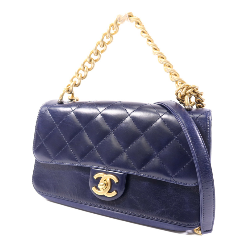 CHANEL 牛皮皮革Chain Shoulder Bag金扣鏈帶肩背袋-2