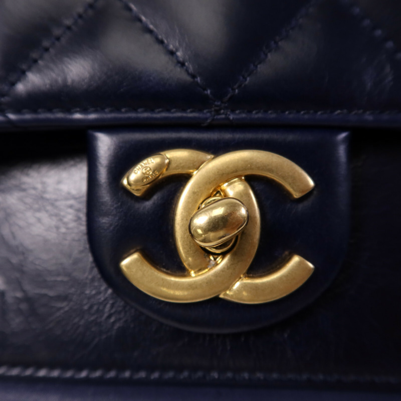 CHANEL 牛皮皮革Chain Shoulder Bag金扣鏈帶肩背袋-6