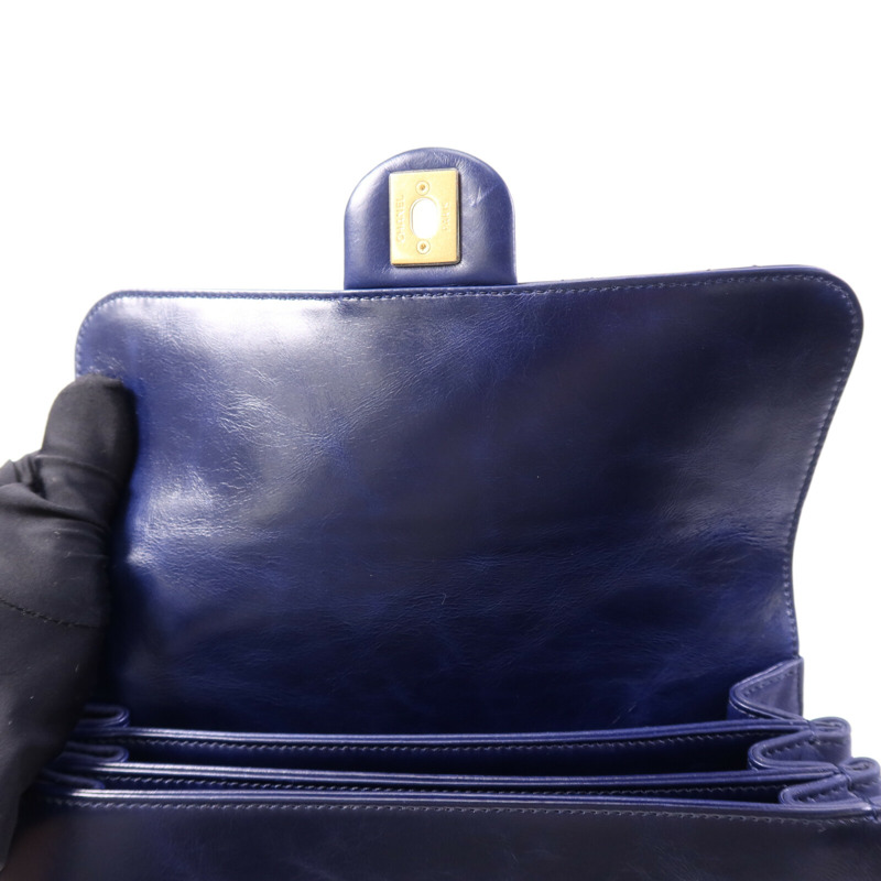 CHANEL 牛皮皮革Chain Shoulder Bag金扣鏈帶肩背袋-13