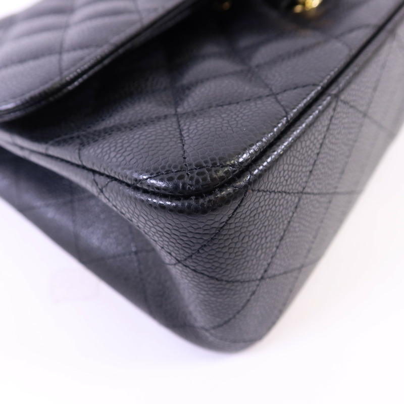 CHANEL 牛皮皮革Large Classic金扣鏈帶肩背袋-12