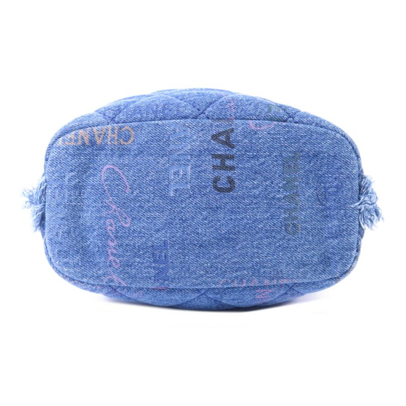 CHANEL 牛仔布料Denim Mood Chain Bucket Bag金扣鏈帶肩背袋-3