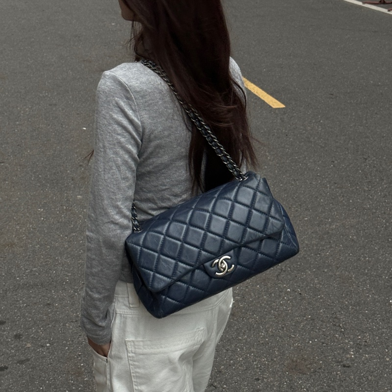 【極新🎁】 Chanel CF 香奈兒 抓皺牛皮 斜背包(專櫃263,300)-6