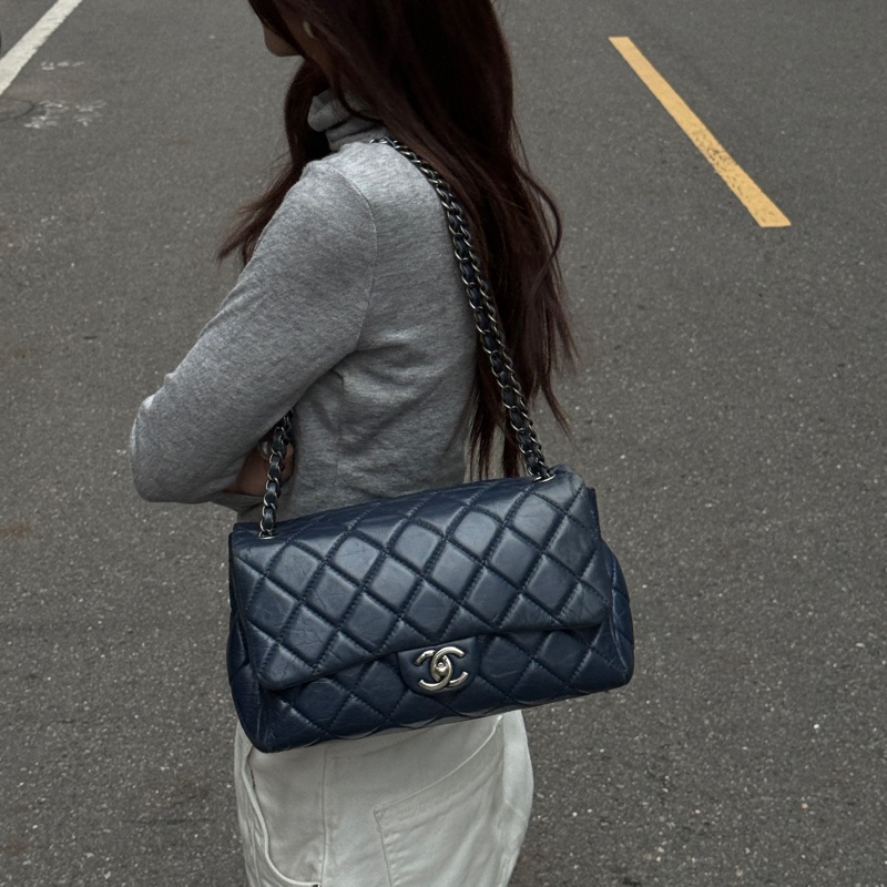 【極新🎁】 Chanel CF 香奈兒 抓皺牛皮 斜背包(專櫃263,300)-33