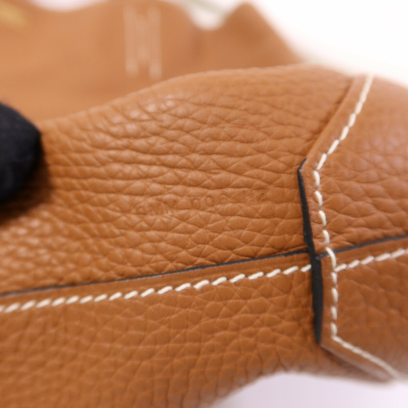 HERMES Clemence皮革Double Sens 45肩背袋/手挽袋Gold/Bleu Encre-6