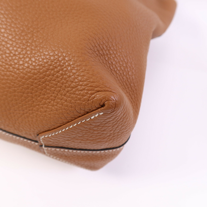 HERMES Clemence皮革Double Sens 45肩背袋/手挽袋Gold/Bleu Encre-9