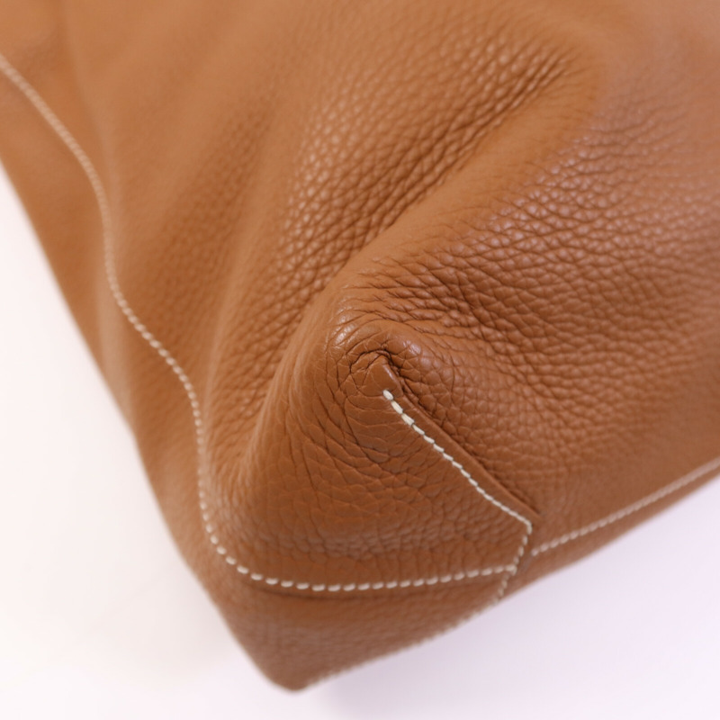 HERMES Clemence皮革Double Sens 45肩背袋/手挽袋Gold/Bleu Encre-10