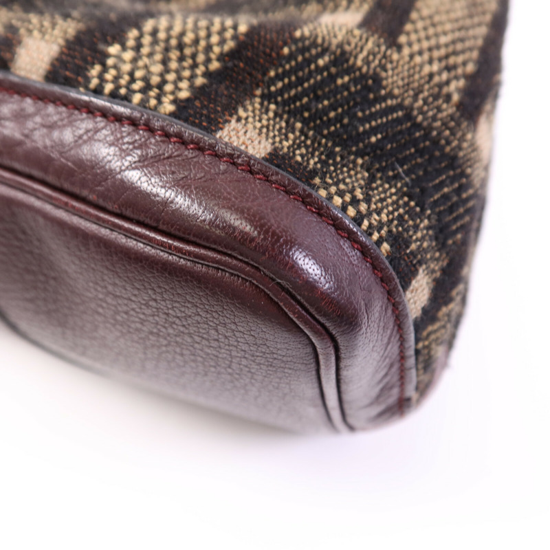 HERMES Wool Fabric/Negonda皮革Garden Party PM銀扣手挽袋Burgundy-9