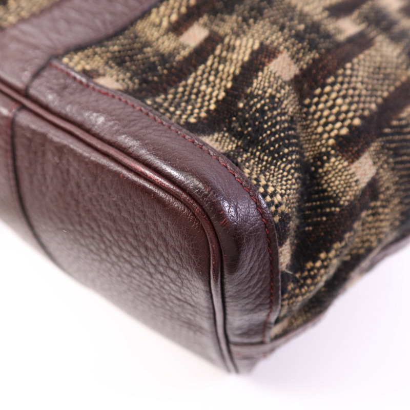 HERMES Wool Fabric/Negonda皮革Garden Party PM銀扣手挽袋Burgundy-11