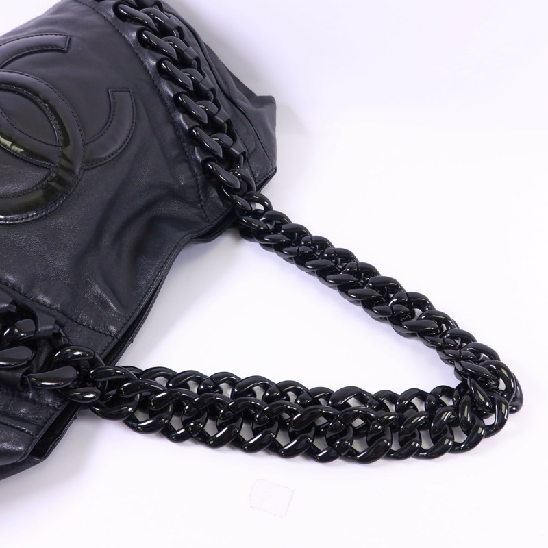 CHANEL 牛皮皮革Modern Chain Rhodoid East West Tote銀扣手挽袋-4