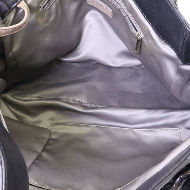 CHANEL 牛皮皮革Modern Chain Rhodoid East West Tote銀扣手挽袋-5