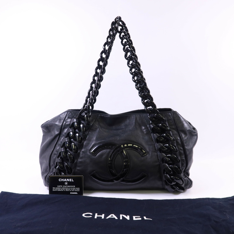 CHANEL 牛皮皮革Modern Chain Rhodoid East West Tote銀扣手挽袋-24