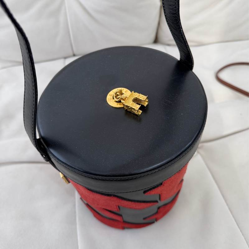 celine千烏格 凱旋門扣 圓筒 單肩包 Vintage 稀有 絕貨-1