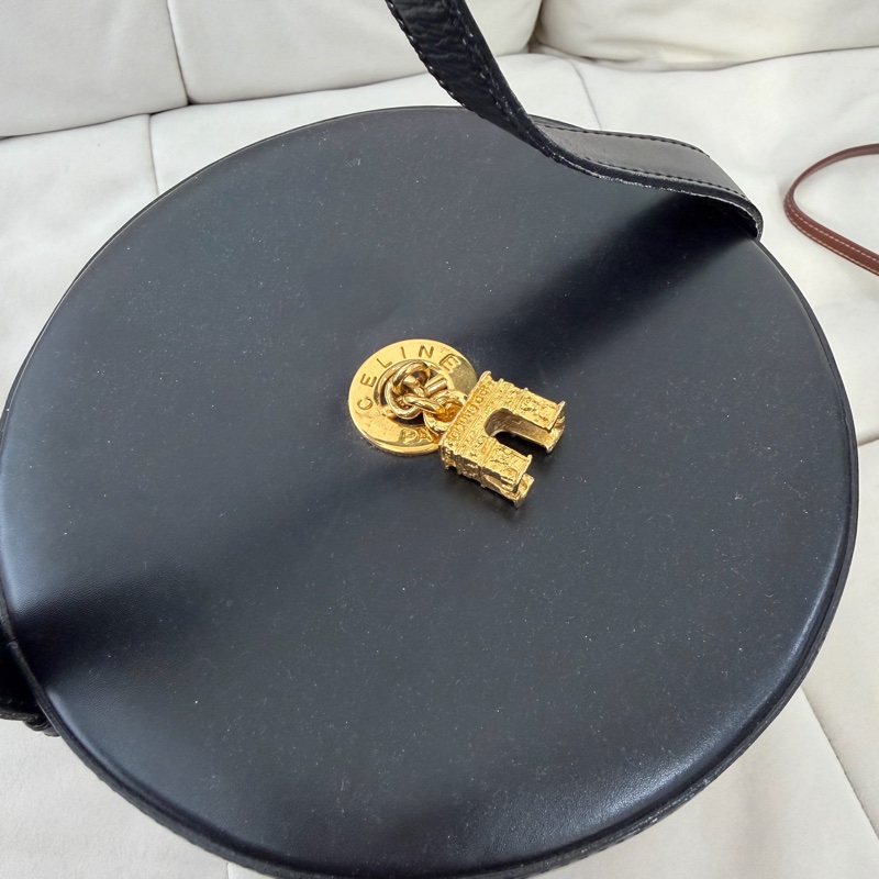 celine千烏格 凱旋門扣 圓筒 單肩包 Vintage 稀有 絕貨-2